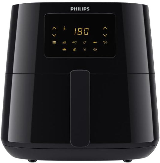 Philips 3000 Series Airfryer XL - Technologie Rapid Air, jusqu'à 90% de matières grasses en moins, capacité de 1,2 kg, format de 6,2 l, écran tactile, noir (HD9270/90)