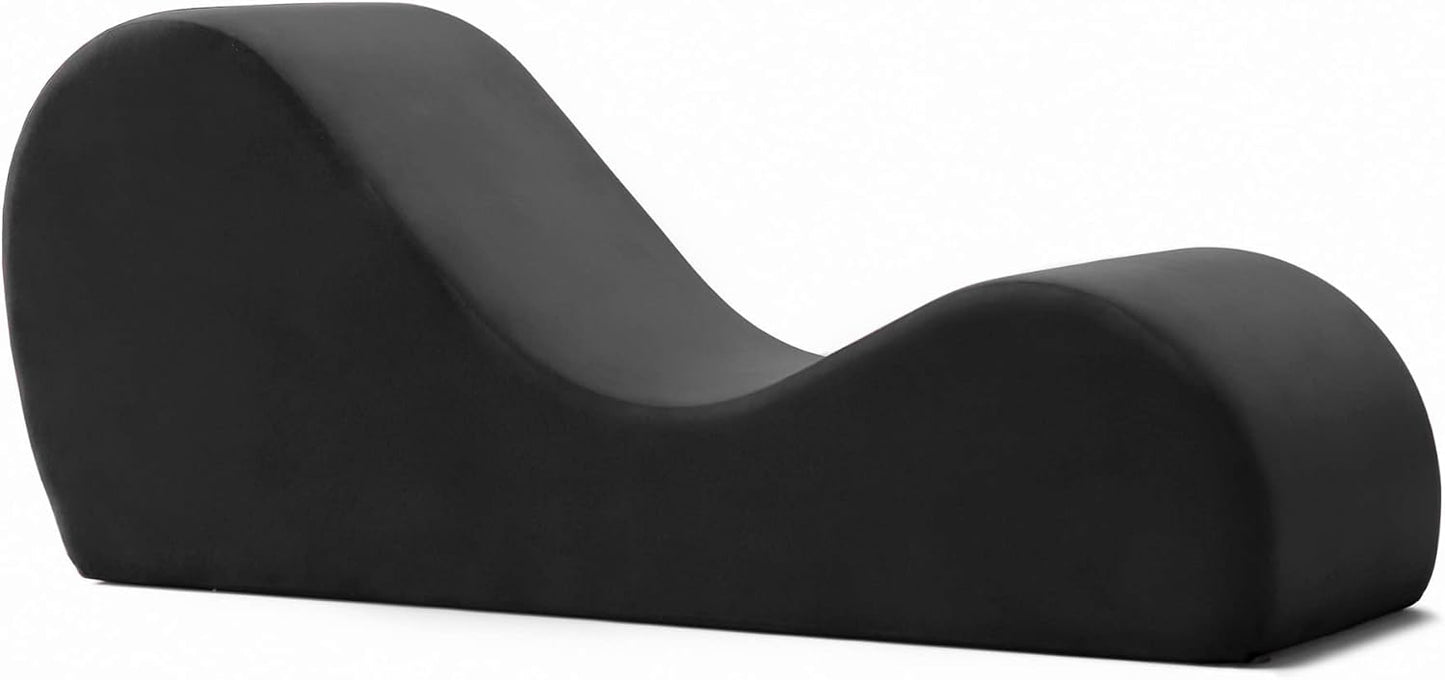 Avana Sleek Chaise Lounge for Yoga - Made in The USA - Great for Stretching, Relaxation, Exercise & More, 60D x 18W x 26H Inch, Black