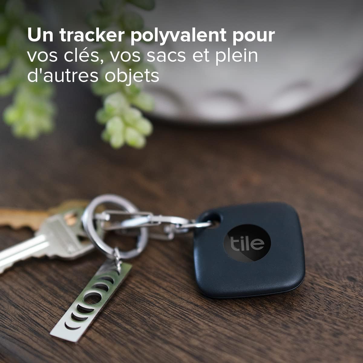 Tile Mate (2022) Localisateur d’article Bluetooth, Portée de 60 m, fonctionne avec Alexa et Google Home, Compatible avec iOS et Android, Noir