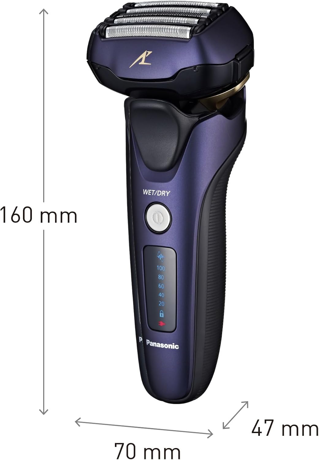 Panasonic Series 800 ES-LV67 Personalcare Rasoir 5 Lames dont 2 de finition externes Wet & Dry 4 accessoires 51 min d'autonomie 1 heure de charge Moteur linéaire Bleu