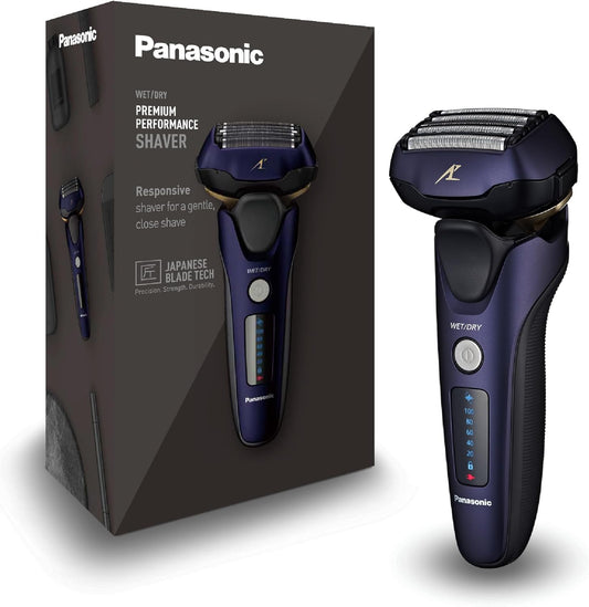 Panasonic Series 800 ES-LV67 Personalcare Rasoir 5 Lames dont 2 de finition externes Wet & Dry 4 accessoires 51 min d'autonomie 1 heure de charge Moteur linéaire Bleu